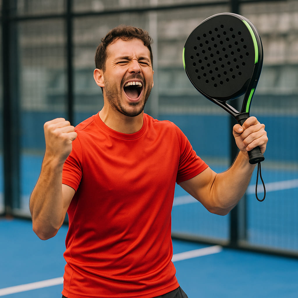 Jugador de pádel celebrando